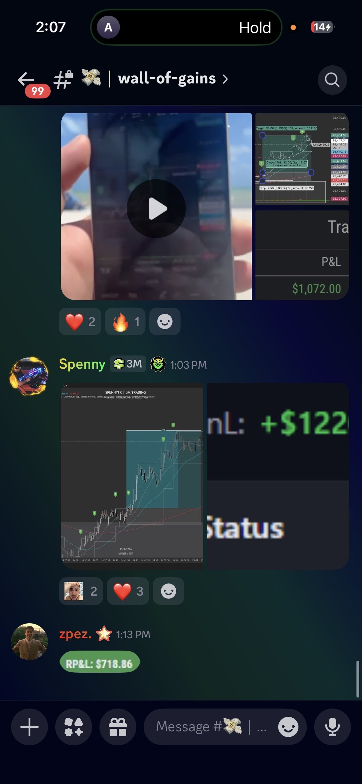 Trading result